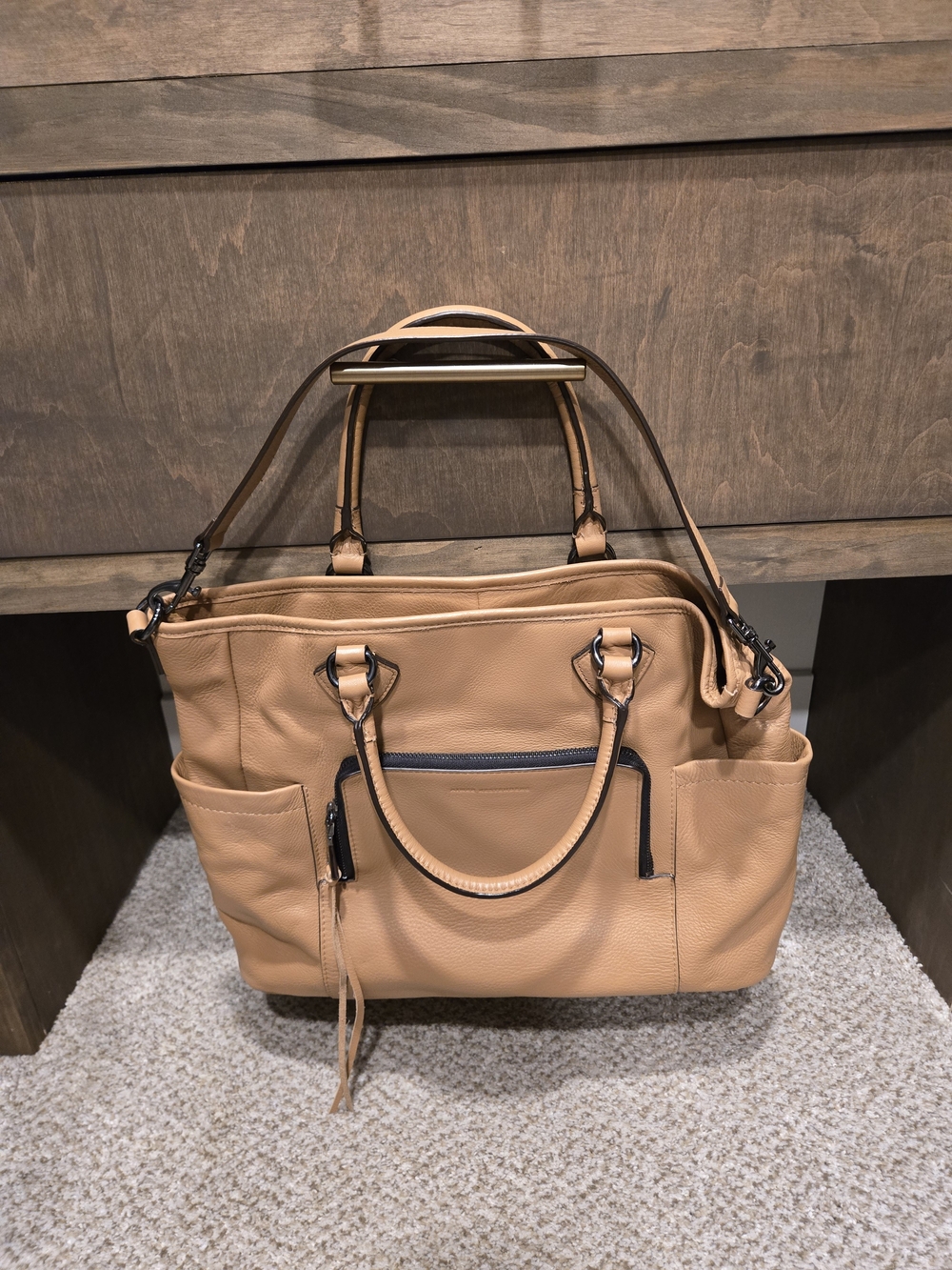 Aimee Kestenberg Soft Leather Tote Handbag in Tan - Women's Work & Travel Bag